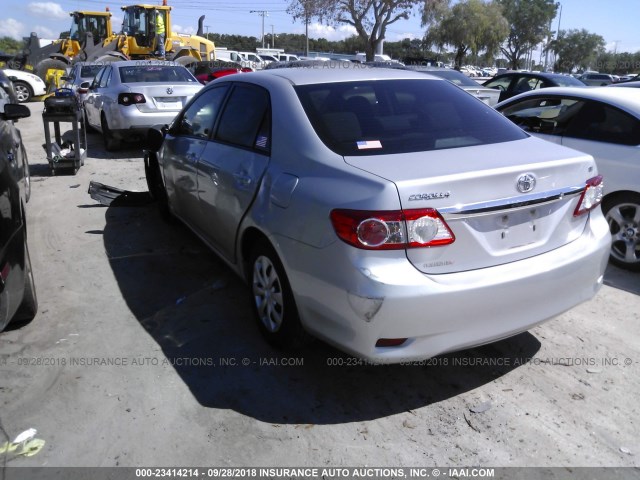 2T1BU4EE8BC576890 - 2011 TOYOTA COROLLA S/LE GRAY photo 3