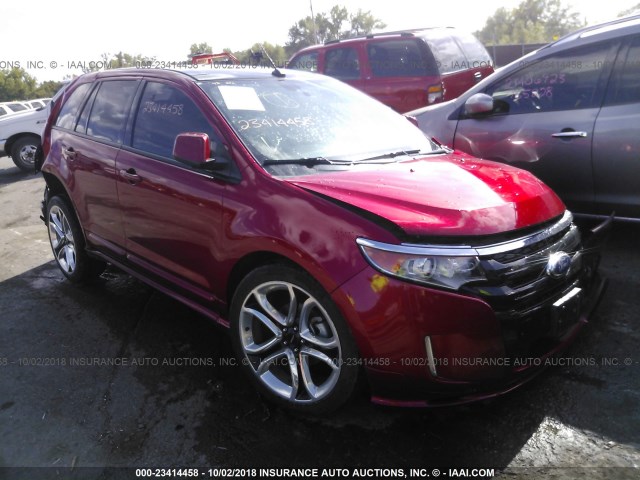 2FMDK4AK2BBA47224 - 2011 FORD EDGE SPORT RED photo 1