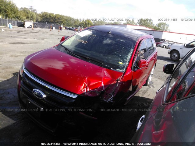 2FMDK4AK2BBA47224 - 2011 FORD EDGE SPORT RED photo 2