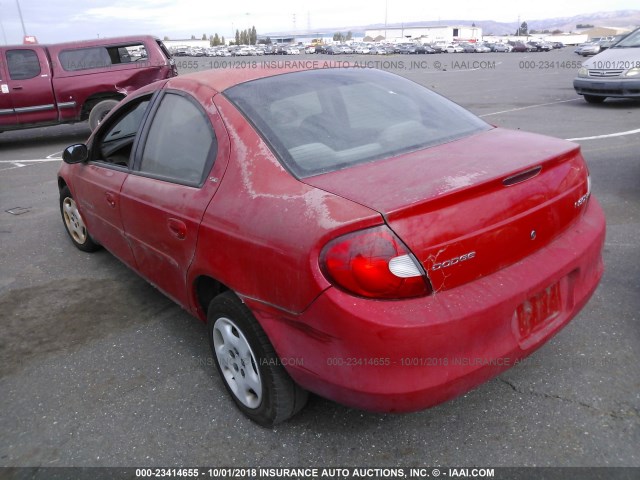 1B3ES46C01D208917 - 2001 DODGE NEON SE/ES RED photo 3