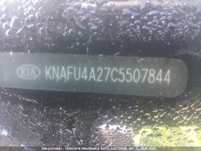 KNAFU4A27C5507844 - 2012 KIA FORTE EX BLACK photo 9