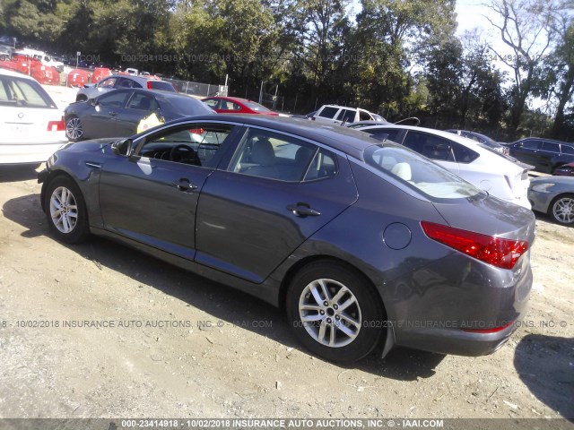 KNAGM4A74B5186683 - 2011 KIA OPTIMA LX GRAY photo 3