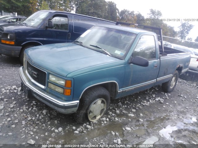 1GTEK14R8VE509343 - 1997 GMC SIERRA K1500 TURQUOISE photo 2