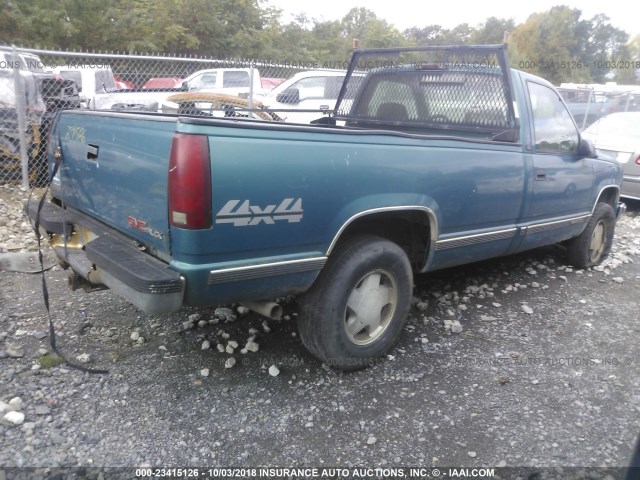 1GTEK14R8VE509343 - 1997 GMC SIERRA K1500 TURQUOISE photo 4