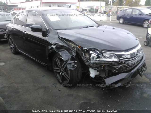 1HGCR2F63HA145132 - 2017 HONDA ACCORD SPORT BLACK photo 1