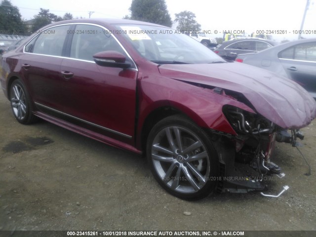 1VWAS7A32GC045124 - 2016 VOLKSWAGEN PASSAT S/R-LINE MAROON photo 1