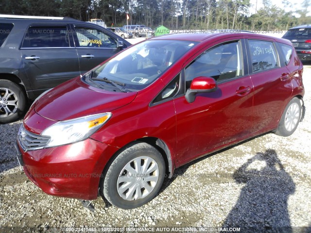 3N1CE2CP8EL394959 - 2014 NISSAN VERSA NOTE S/S PLUS/SV/SL RED photo 2