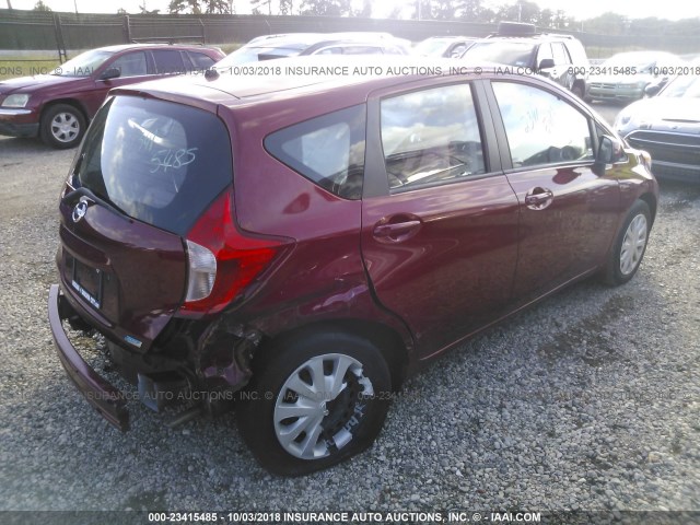 3N1CE2CP8EL394959 - 2014 NISSAN VERSA NOTE S/S PLUS/SV/SL RED photo 4