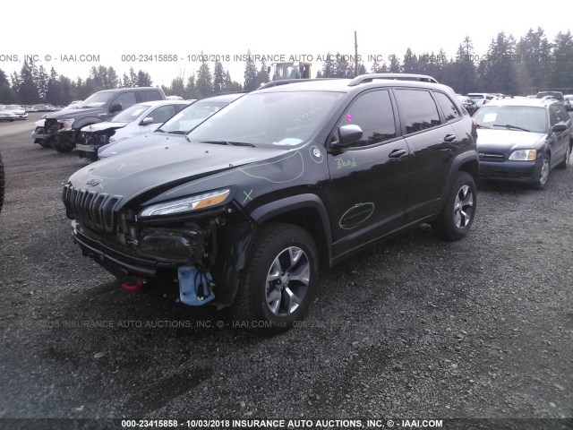 1C4PJMBX1JD532381 - 2018 JEEP CHEROKEE TRAILHAWK BLACK photo 2