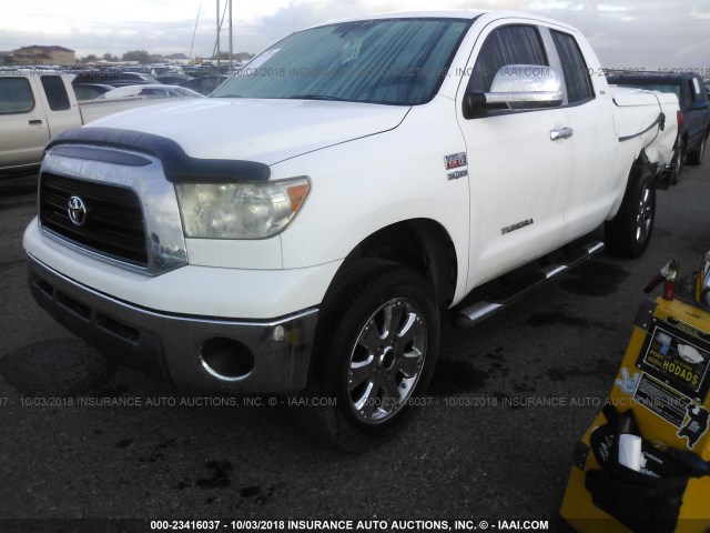 5TFRV54127X023743 - 2007 TOYOTA TUNDRA DOUBLE CAB SR5 WHITE photo 2