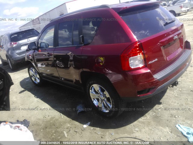 1C4NJDEB6CD572997 - 2012 JEEP COMPASS LATITUDE 红色 照片 3