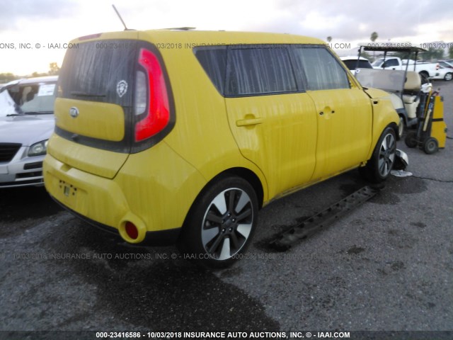 KNDJX3A51E7027735 - 2014 KIA SOUL ! YELLOW photo 4