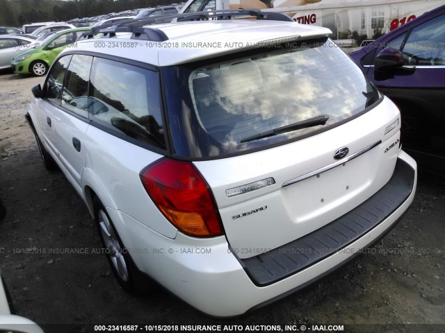 4S4BP61C877341403 - 2007 SUBARU LEGACY OUTBACK 2.5I WHITE photo 3