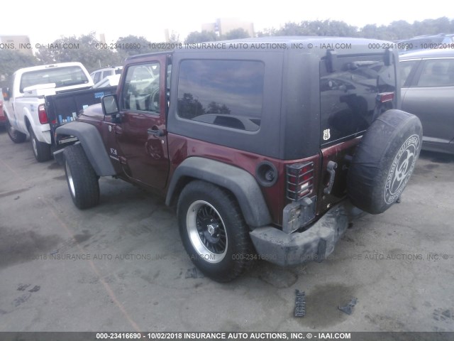 1J4FA24139L734952 - 2009 JEEP WRANGLER X MAROON photo 3