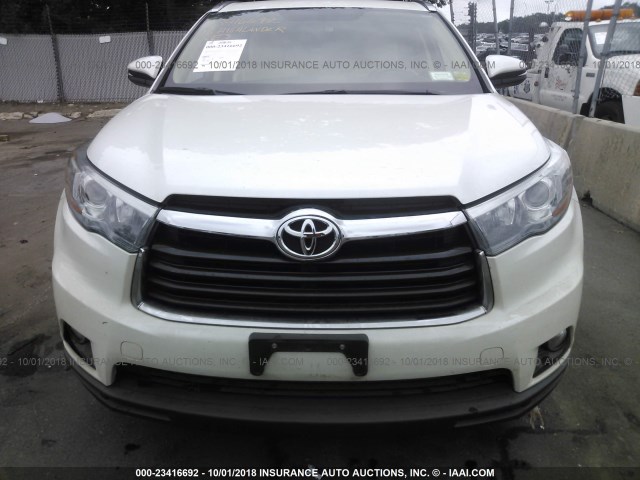 5TDJKRFH2FS158491 - 2015 TOYOTA HIGHLANDER XLE თეთრი ფოტო 6