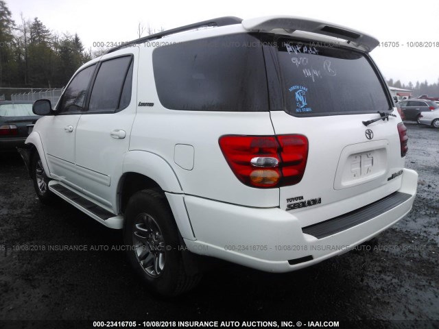 5TDBT48A53S187029 - 2003 TOYOTA SEQUOIA LIMITED WHITE photo 3