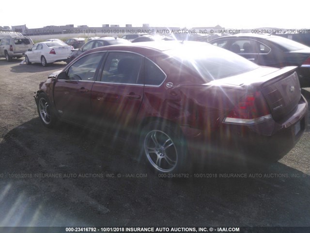 2G1WD58C089117355 - 2008 CHEVROLET IMPALA SUPER SPORT RED photo 3