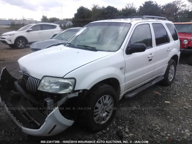 4M2YU57166KJ10500 - 2006 MERCURY MARINER WHITE photo 2