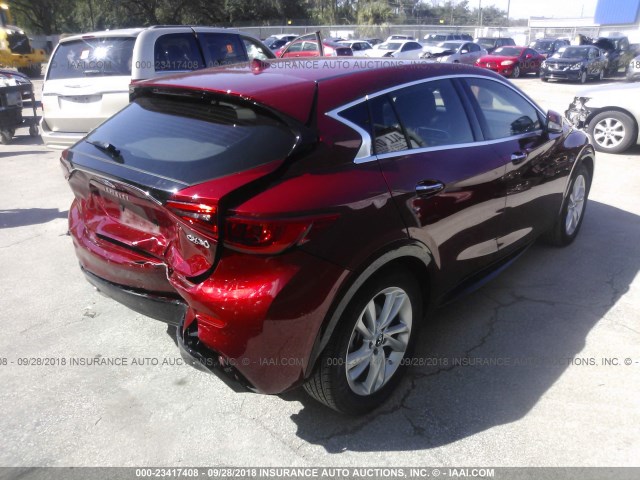 SJKCH5CP8JA060127 - 2018 INFINITI QX30 LUXURY/PREMIUM/SPORT RED photo 4