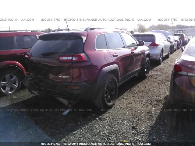 1C4PJMBS7GW104574 - 2016 JEEP CHEROKEE TRAILHAWK 红色 照片 4