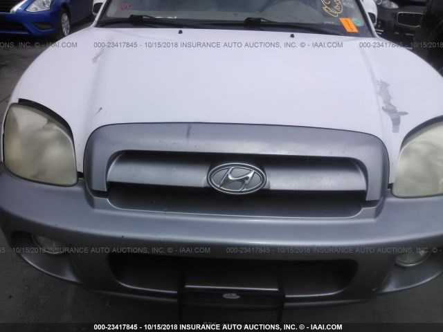 KM8SC73D46U056916 - 2006 HYUNDAI SANTA FE GLS/LIMITED WHITE photo 6