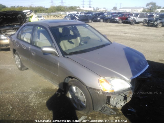 1HGES26791L017655 - 2001 HONDA CIVIC EX GOLD photo 1