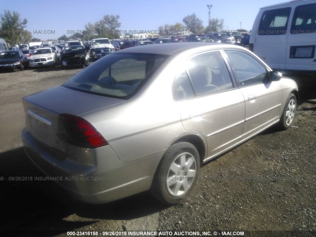 1HGES26791L017655 - 2001 HONDA CIVIC EX GOLD photo 4