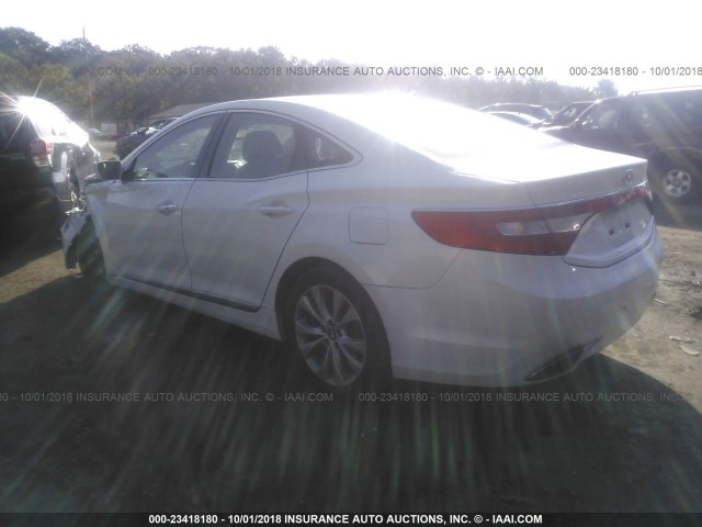 KMHFG4JG4EA385942 - 2014 HYUNDAI AZERA WHITE photo 3