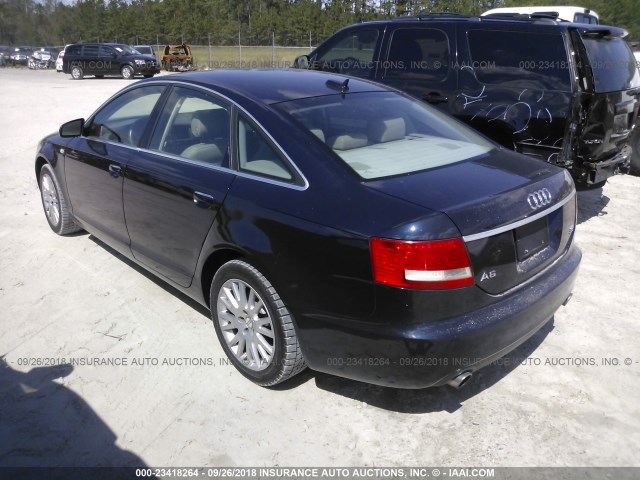 WAUDH74F76N143893 - 2006 AUDI A6 3.2 QUATTRO BLUE photo 3