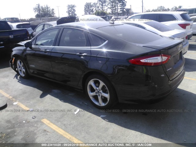 3FA6P0LU8DR208952 - 2013 FORD FUSION SE HYBRID BLACK photo 3