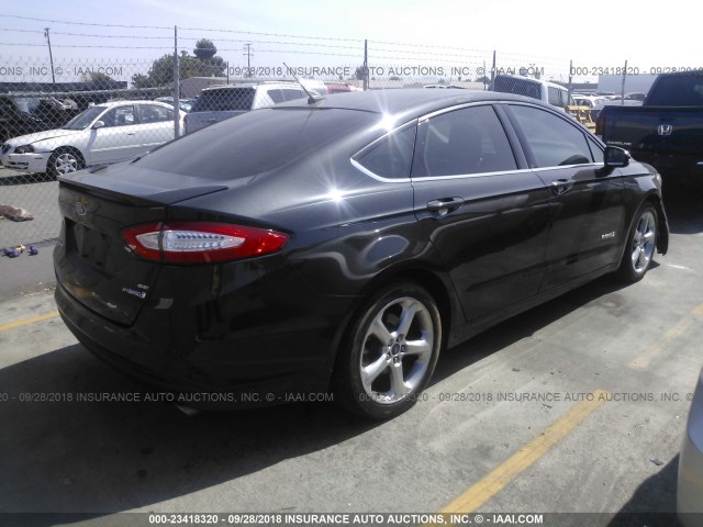 3FA6P0LU8DR208952 - 2013 FORD FUSION SE HYBRID BLACK photo 4