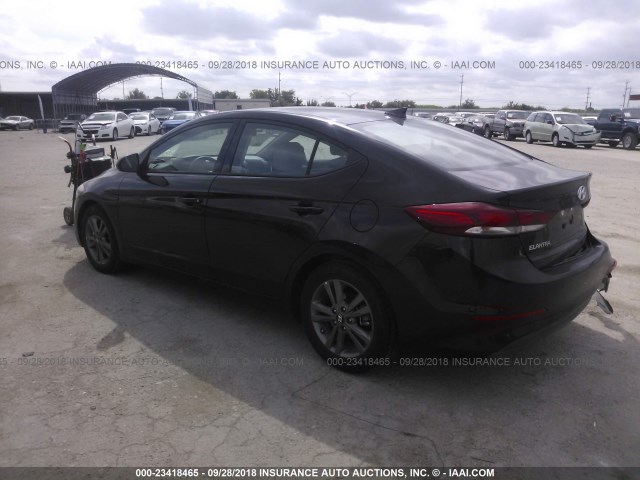 5NPD84LF6JH289262 - 2018 HYUNDAI ELANTRA SEL/VALUE/LIMITED BLACK photo 3