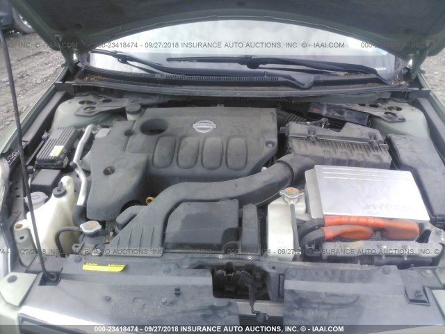 1N4CL21E67C232191 - 2007 NISSAN ALTIMA HYBRID GREEN photo 10