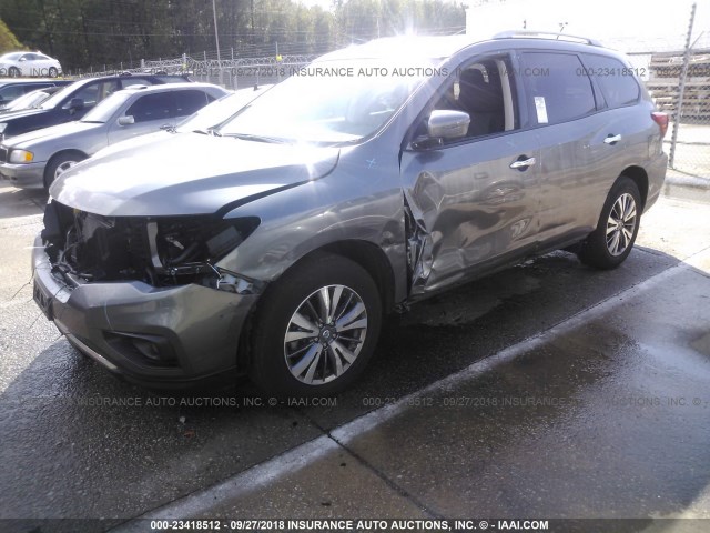 5N1DR2MM2JC634597 - 2018 NISSAN PATHFINDER S/SV/SL/PLATINUM GRAY photo 2