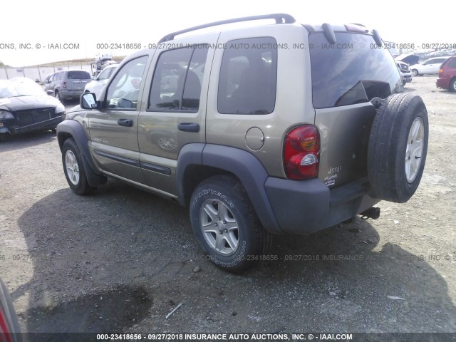 1J4GL48K43W628433 - 2003 JEEP LIBERTY SPORT/FREEDOM მუქი ყავისფერი ფოტო 3