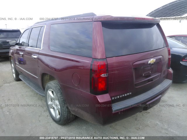 1GNSKHKC7GR153495 - 2016 CHEVROLET SUBURBAN K1500 LT MAROON photo 3