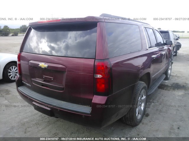 1GNSKHKC7GR153495 - 2016 CHEVROLET SUBURBAN K1500 LT MAROON photo 4