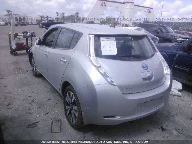 1N4BZ0CP8HC304751 - 2017 NISSAN LEAF S/SV/SL SILVER photo 3