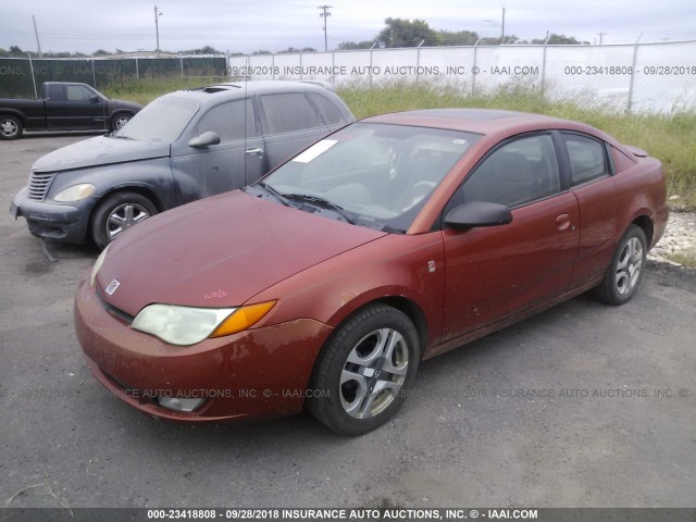 1G8AV12F33Z186558 - 2003 SATURN ION LEVEL 3 ORANGE photo 2