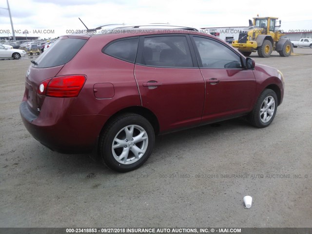 JN8AS58T88W016535 - 2008 NISSAN ROGUE S/SL RED photo 4