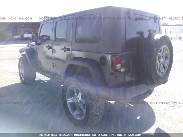 1J8GA591X7L113539 - 2007 JEEP WRANGLER SAHARA GRAY photo 3