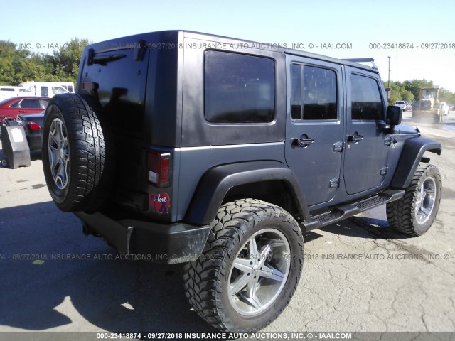 1J8GA591X7L113539 - 2007 JEEP WRANGLER SAHARA GRAY photo 4