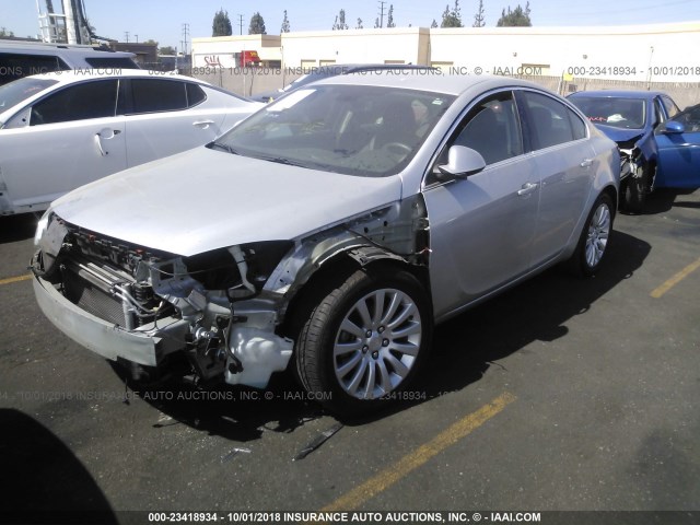 W04GR5EC9B1004012 - 2011 BUICK REGAL CXL SILVER photo 2