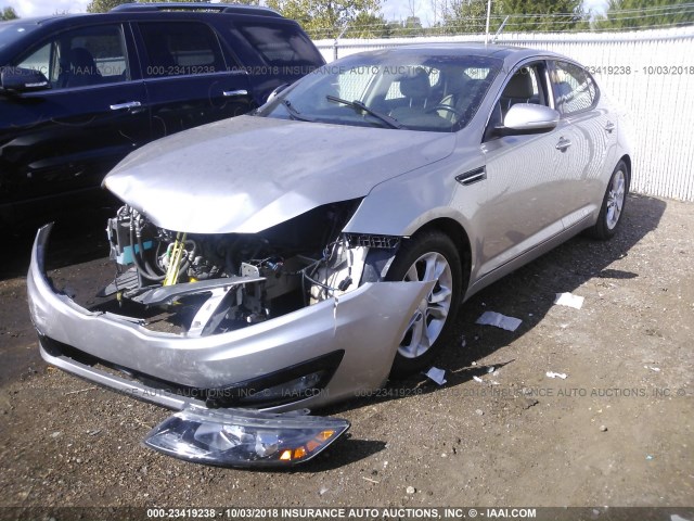 5XXGN4A77DG229816 - 2013 KIA OPTIMA EX GRAY photo 2