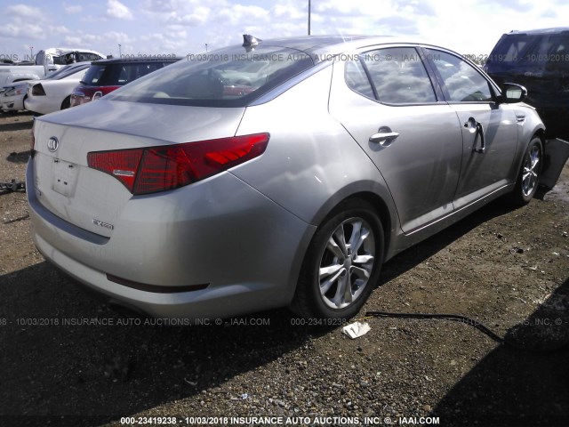 5XXGN4A77DG229816 - 2013 KIA OPTIMA EX GRAY photo 4