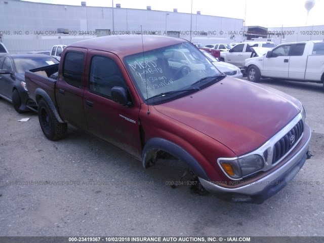 5TEGM92N32Z012565 - 2002 TOYOTA TACOMA DOUBLE CAB PRERUNNER RED photo 1