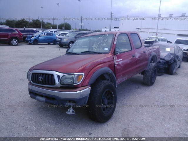 5TEGM92N32Z012565 - 2002 TOYOTA TACOMA DOUBLE CAB PRERUNNER RED photo 2