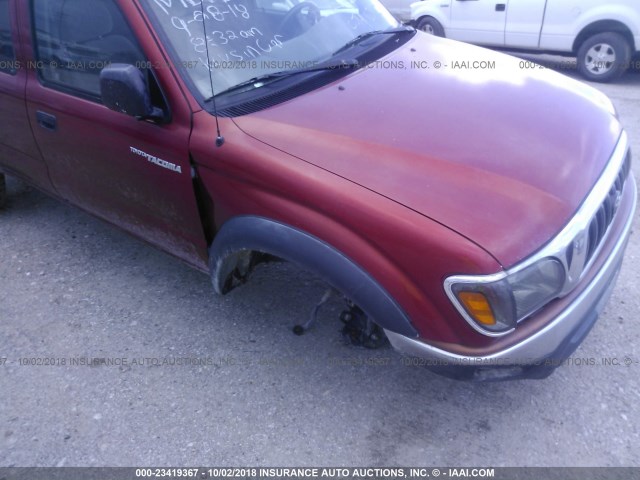 5TEGM92N32Z012565 - 2002 TOYOTA TACOMA DOUBLE CAB PRERUNNER RED photo 6