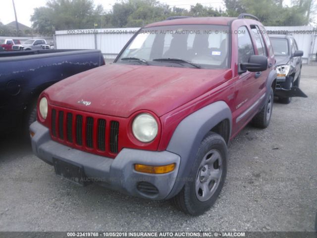 1J4GK48K12W358112 - 2002 JEEP LIBERTY SPORT წითელი ფოტო 2