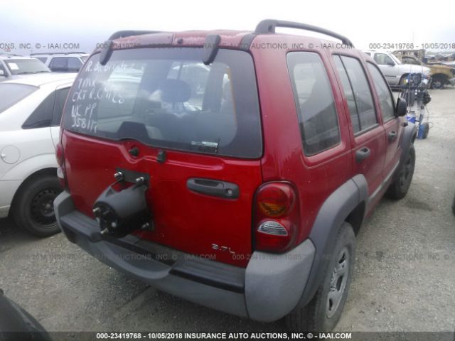 1J4GK48K12W358112 - 2002 JEEP LIBERTY SPORT წითელი ფოტო 4